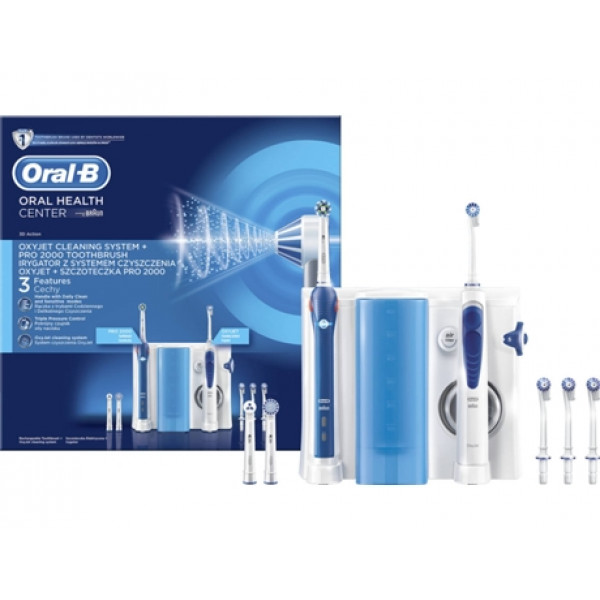 Oral-B Irrigador Oxyjet + Escova Elétrica Pro 2000